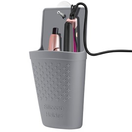 CROWATTS Heat Resistant Silicone Hair Iron Mat and Pouch,Portable Travel Hair Straightener Mat and Holder for Hair Styling Tools.1 Pack.(Gray)