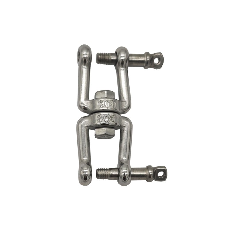 10Pcs M5 Double Swivel Eye Hook, 304 Stainless Steel Jaw