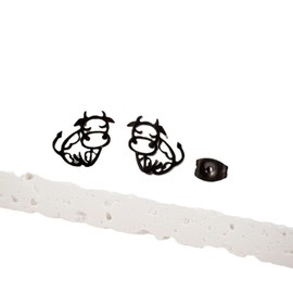 Minimalist Cow Stud Earrings Stainless Steel Women Men Cute Cow Hollow Animal Cartilage Pierced Hypoallergenic Tiny Huggie Stud Earrings Fashion Jewelry Gifts, Metal, No Gemstone