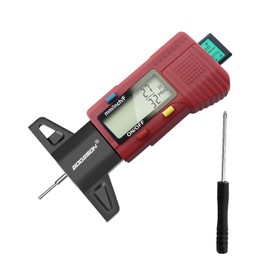 GODESON Red Digital Tire Tread Depth Gauge - 3 Modes (Fractional/Decimal Inch/Millimeter), Zeroable & Accurate, LCD Display,Tire Tread Measure Tool for Cars, Motorcycles, SUV, Trucks & Vans