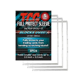 TCG FULL PROTECT SLEEVE (Small Size) KAWASHIMA Industries Made in Japan 36 Pieces(3 Pieces × 12 Packages) to Protect Sports Cards, Baseball/Football Cards, and Collectible Cards, Standard Size