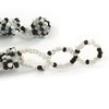 Avalaya Black/White Glass Bead Chunky Necklace/ 60cm Long