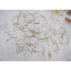 Ruwado 300 Pcs Open Eye Pins Wire Metal Needle Pins for Jewelry Making Finding DIY Necklace Pendant Earring Making Supplies Beading Bracelet Decorative Accessories (kc Gold, 20 mm)