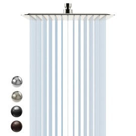 SR SUN RISE 12 Inch Rain Shower Head, High Pressure Rainfall Showerhead Large Waterfall Shower Head Ultra Thin Water Saving, Brushed Nickel 304 Stainless Steel