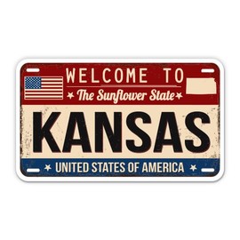 Squiddy Welcome to Kansas - Vinyl Sticker for Car, Laptop, Notebook (5.5" Wide)
