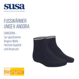 Susa Woll Fußwärmer Angora I Unisex Wollsocken aus Angorawolle & Schurwolle I Verhindert kalte Füße I Herrliche Fußwärme unterwegs & daheim