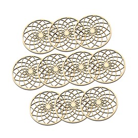 COLLBATH 10pcs Wooden Coaster Mats Heat Insulation Pads for Hot Pots Reusable Coasters with Stylish Design Wooden Trivet for Kitchen and Dining Table Scald Protection