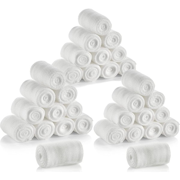 Gauze Bandage Rolls - Pack of 36, 2 inches x 4.1 yards per roll with Medical Gauze Bandage and Stretch Bandage for Joining All Types of Wounds and First Aid Kit MEDca