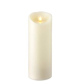 Raz Imports 3"X8" Moving Flame Ivory Pillar Candle - Elegant Flameless Lighting Accent and Decorative Light Source - Flickering Scented Candles for Entryway, Garden, Patio, Bathroom and Living Room