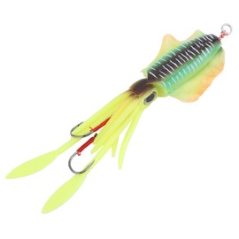 Fishing UV Squid Soft Lure Luminous Octopus Wobbler Bait Squid Fishing Simulation LureYellow Green