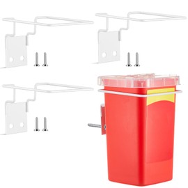 Teenyyou 4 Set Wall Mount Sharps Container Mounting Bracket for 1 Quart 8702, 8702T, 8721 Stackable Sharps Container (White)