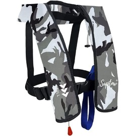 Suplvmc Light Inflatable Life Protective Clothing Basic Automatic/Manual Life Jacket (901 Click to Select White Camouflage Automatic)