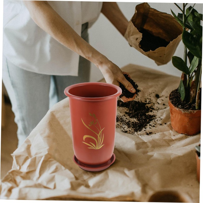 Sosoport 2 Large Ceramic Orchid Pots for Plants Drainage Holes
