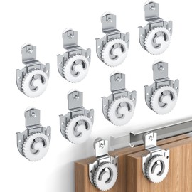 Sliding Closet Door Roller, Closet Doors Rollers Replacement, Sliding Closet Door Hardware Set for Wardrobe (Silver 8PCS)