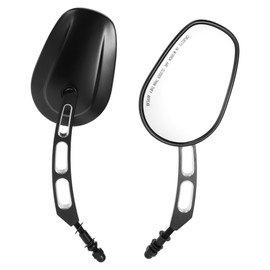 INFINAUTO Motorcycle Rear View Mirrors Front Side Mirrors Mount for Harley Dyna Road King Softail Sportster 1200 883 Aluminum Black Adjustable