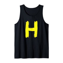 Creative Bold Yellow Letter H - Design Alphabet - Marker Tank Top