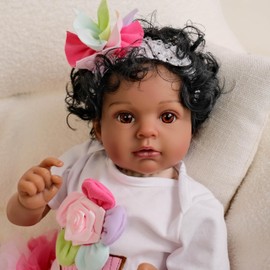 Hengluck Reborn Baby Doll Black Girl Realistic Newborn Baby Dolls Realistic African American Reborn Doll Toy with Clothes 20 Inch