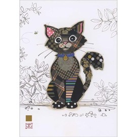 Bug Art Kooks Blank Greetings Card- Kasper Kitten - Embossed with Gold Foil