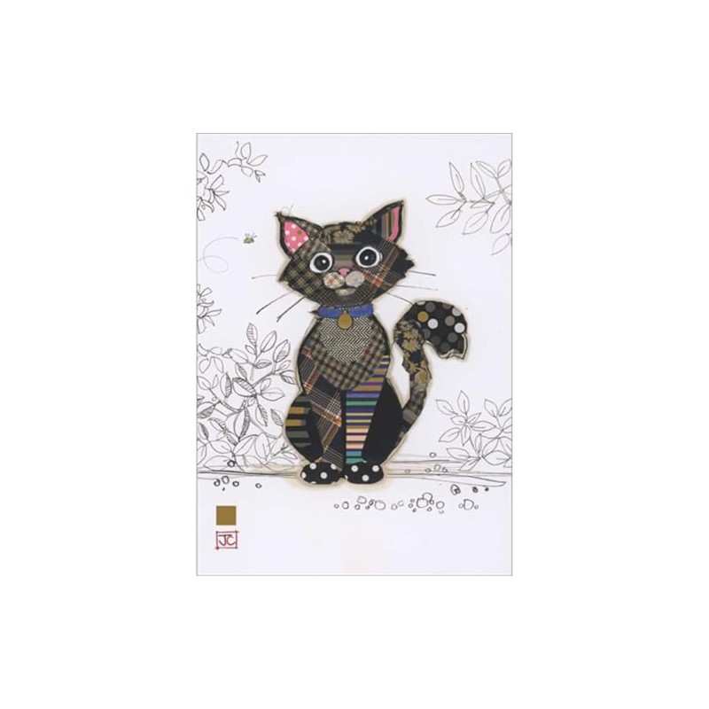 Bug Art Kooks Blank Greetings Card- Kasper Kitten - Embossed