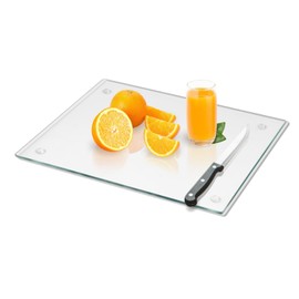Mymonfif Tempered Glass Cutting Board for Kitchen, Clear Glass Board for Countertop, with Non-Slip Feet, Heat Resistant, Extra Large Size 18x24" 1Pcs