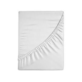 Komodo Single Fitted Sheet with Corners Plain 100% Jersey Cotton Fitted Sheet Elastic Fabric 80/90 x 190/200 cm White