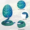 3D Printed Snake Egg Blue & Green Movable 3D Printed