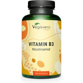 High-Dose Vitamin B3 Niacin 500mg – 180 Capsules (6-Month Supply) | Flush-Free | Supports Skin, Nerves & Energy | Vegan, No Additives | Made in Germany by Vegavero