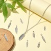 Ornazy 100 pcs 10 Styles Tibetan Feather Charms Antique Silver