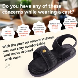 ENLUNTRA Post Op Recovery Shoe, Lightweight Medical Walking Shoe with Adjustable Strap for Post Surgery or Operation Support, Broken Foot, Stress Fractures, Sprains, Injured Toes, Bunions for Left or Right Foot For Men or Women, 1 pcs, S