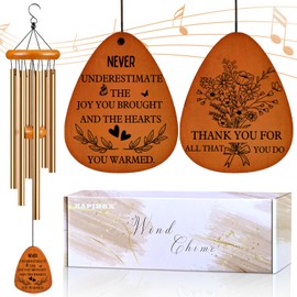 Thank You Gifts for Women Men, Wind Chimes Thank You Gift, Thank You Teacher Appreciation Present Women Coworker Employee Retirement Leaving Going Away Farewell Gift Boss Nurse Mentor