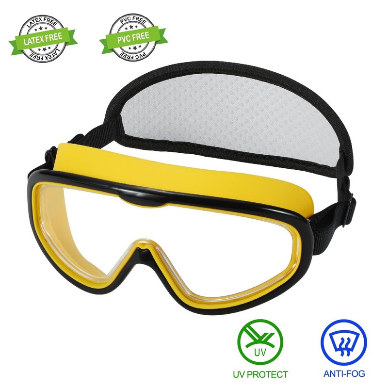 ruigao Kids Swimming Goggles Fabric Strap Age 4-7, Toddler Goggles