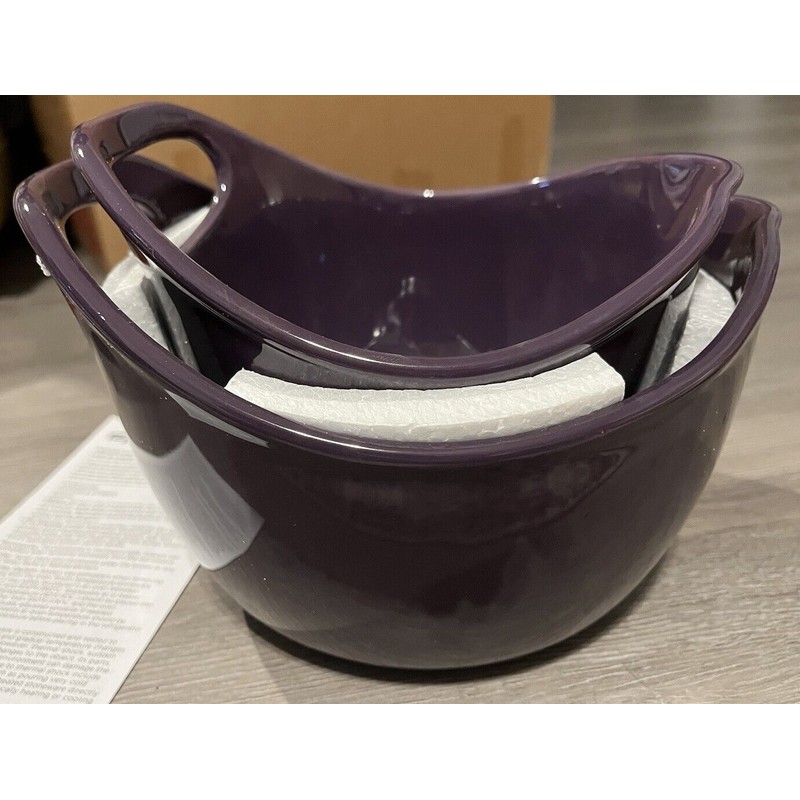 Rachael Ray Ceramics Nesting Mixing Bowls Set, Purple 1 And