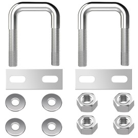 U Bolts M8 U Bolt Stainless Steel U U-Bolt with Nut Frame Plate Washer 25 mm Inner Width for Pipe Mounting M8 25 x 50 mm Pack of 2