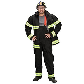 Aeromax Adult Fire Fighter Suit with Helmet, Small, Black