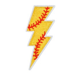 Herxion Softball Iron On Patches, Sports Embroidered Applique Patch, Premium Lightning Bolt Iron On Patches for Clothes, Clothing, Jackets, Backpacks, Vest, Jeans, Hats & Caps.