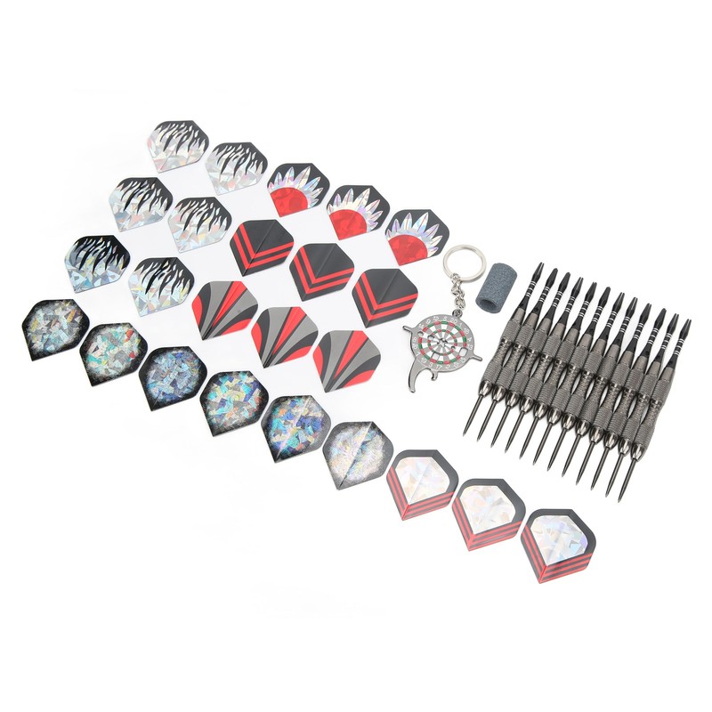 12Pcs Dart Set Stainless Steel Tip Anti Fall Competitive Entertaining