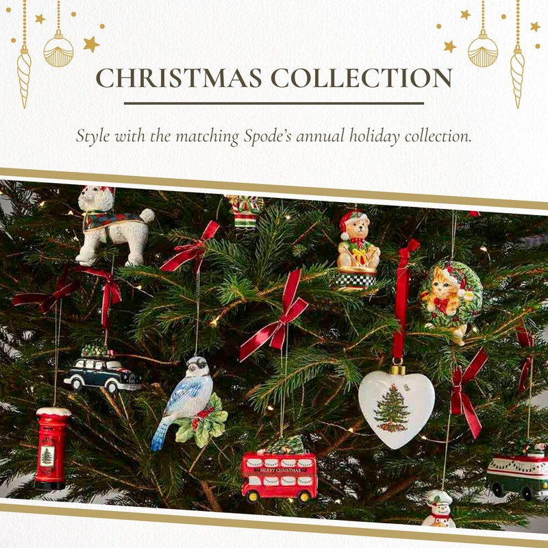 Spode Brit Post Box Ornament - Dolomite Holiday Decor with