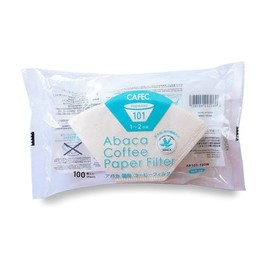 CAFEC Trapezoid 101 | Abaca trapezoid paper filter for 1-2 cups 100pcs/pack | Disposable Pour-Over Drip Coffee Paper Filter made of Eco-Friendly Refined Virgin Pulp | AB-101-100W