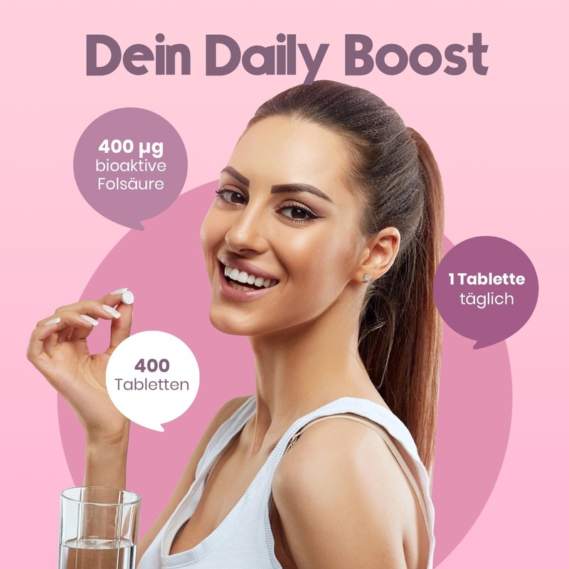 Folic Acid High Dose – 400 Tablets – 400 µg
