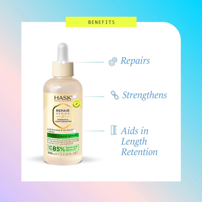 HASK, Longer & Stronger, Suero Capilar, Fortalece y Engrosa el
