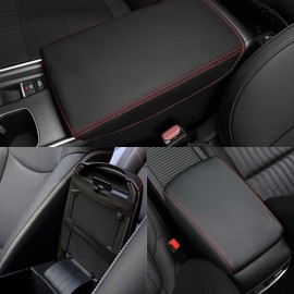 TTX LIGHTING Armrest Cover for Hyundai Palisade 2020-2022 Center Console Pad Covers Scratch Resistance Protector Pad Decoration Accessories Armrest Decoration(Red Line)