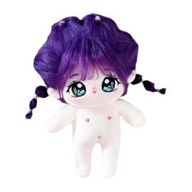 niannyyhouse 8 Inch Plush Doll Purple Hair Girls Humanoid Fabric Body No Attribute 8 Inch Normal Body Wearable Clothes Fancy Dress Gifts (2 with Skeleton)