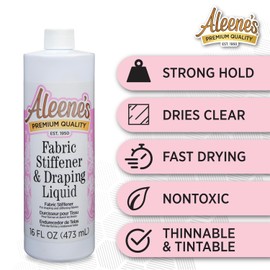 Aleene's Fabric Stiffener and Draping Liquid, Quick Drying, Nontoxic, For Stiffening and Shaping Fabrics, 16 oz