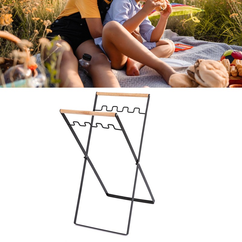 Trash Bag Holder Metal Garbage Bag Holder Portable Outdoor Leaf
