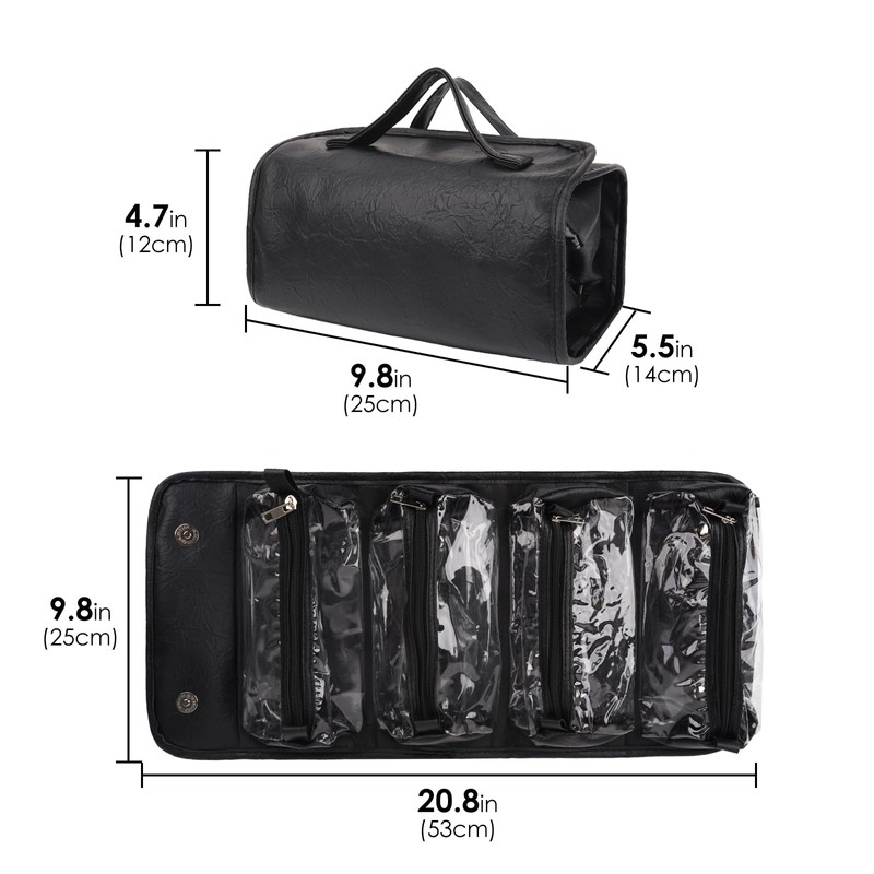 DODAMOUR Large Capacity Makeup Bag, Portable 4-in-1 Foldable Cosmetic Bag,