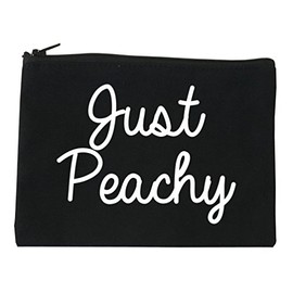 FASHIONISGREAT Just Peachy Script Cosmetic Makeup Bag Black Medium