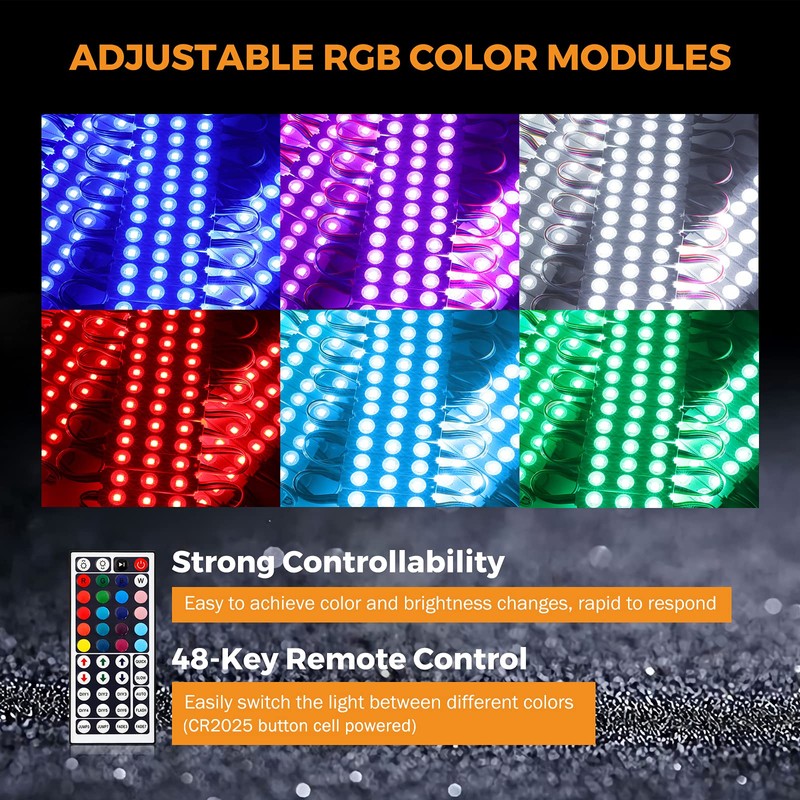 BEAMNOVA 50Ft Commercial RGB Storefront Light Kit for Business with