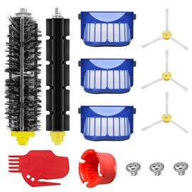 Roomba Repuestos,Compatibles para Kit de Accesorios de Repuesto para Roomba Serie 600,Piezas para Aspiradoras-Incluye 3 Cepillos Laterales, 3 Filtros, 1 Rueda Giratoria Delantera, Cepillo de Cerdas