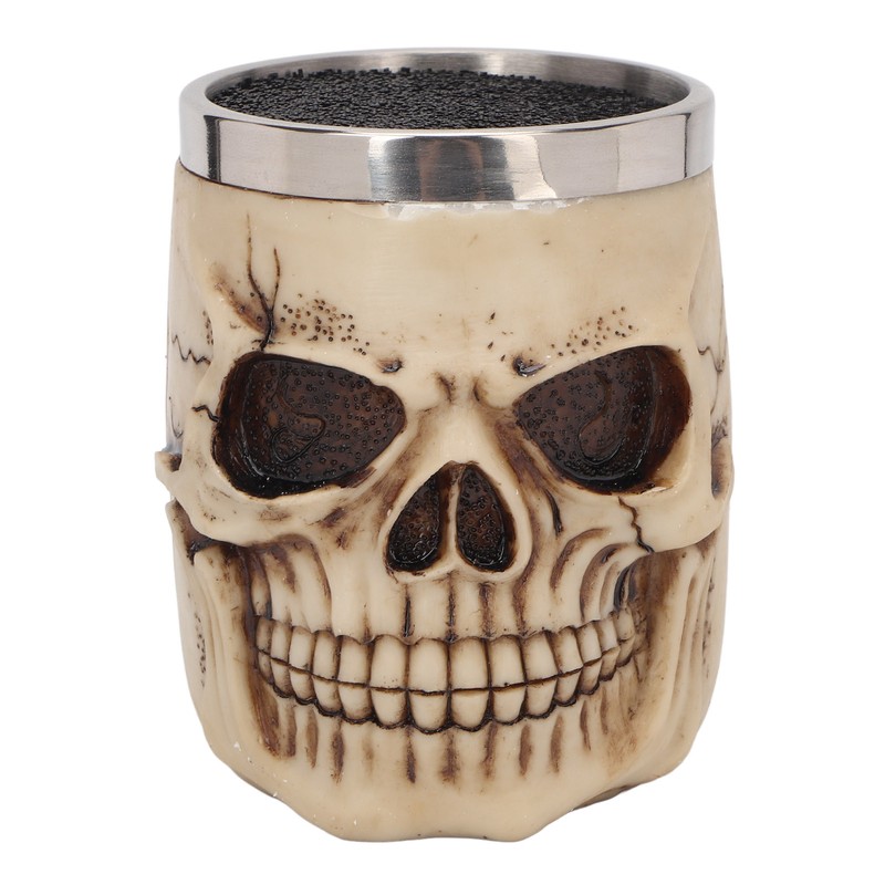 Barber Scissors Holder Skull Shape Stainless Steel Resin Removable Stylish