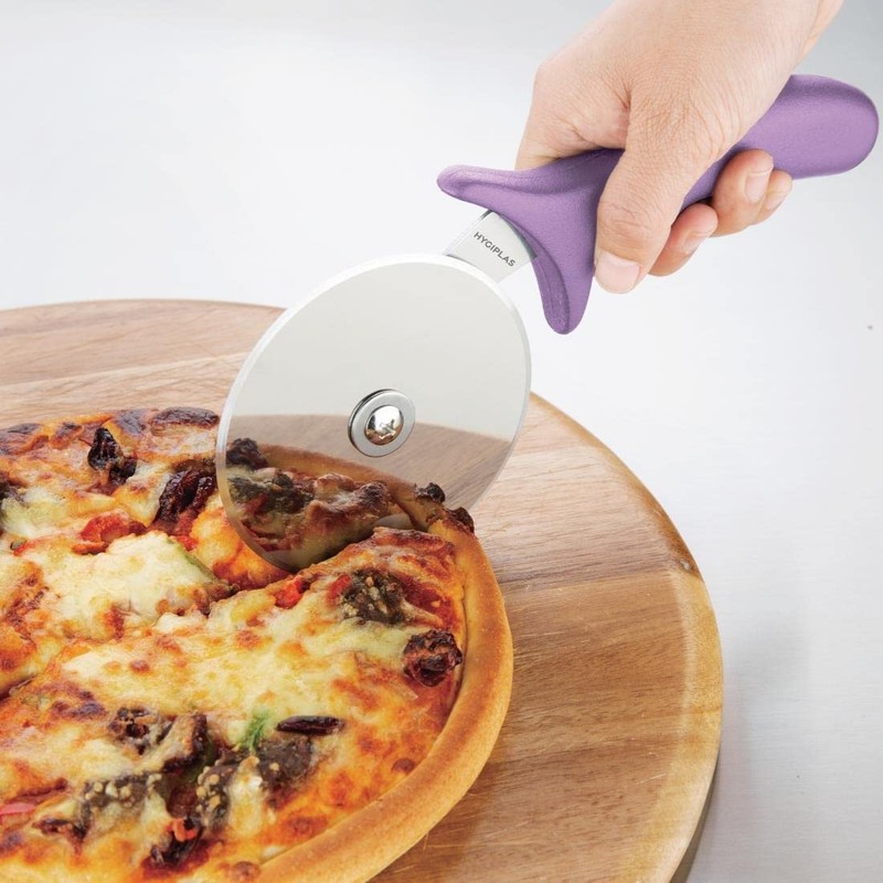 Hygiplas Pizza Wheel in Purple 4 Inches - Dishwasher Safe,